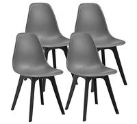 [en.casa] Sedie per Sala da Pranzo Design 83 x 54 x 48 cm Set di 4 Pezzi Plastica Grigio/Nero