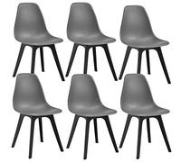 [en.casa] Sedie per Sala da Pranzo Design 83 x 54 x 48 cm Set di 6 Pezzi Plastica Grigio/Nero