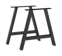 [en.casa] Set di 2 Gambe a Forma di A per Mobili 'Fai da Te' in Acciaio (AxL) 72 x 70 per Tavoli da Pranzo Scrivanie Banconi di Lavoro - Nero