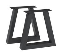 [en.casa] Set di 2 Gambe in Acciaio Nero per Mobili Fai da Te - Altezza 40 cm - Gambe Trapezoidali Ideali per Tavolini Panche Mobili TV Arredi Industriali