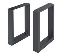 [en.casa] Set di 2 Gambe in Acciaio Nero per Mobili Fai da Te Gambe Rettangolari (AxL) 43 x 30 cm Ideali per Tavolini Panche Mobili TV Arredi Industriali