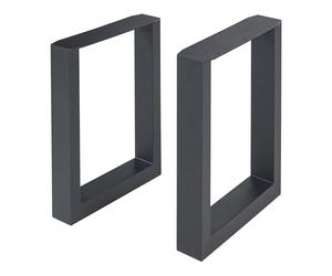 [en.casa] Set di 2 Gambe in Acciaio Nero per Mobili Fai da Te Gambe Rettangolari (AxL) 43 x 30 cm Ideali per Tavolini Panche Mobili TV Arredi Industriali