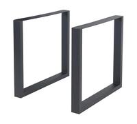 [en.casa] Set di 2 Gambe in Acciaio Nero per Mobili Fai da Te Gambe Rettangolari (AxL) 72 x 80 cm Ideali per Tavolo da Pranzo Bancone di Lavoro Scrivania Mobili Industriali