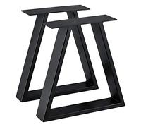 [en.casa] Set di 2 Gambe in Acciaio per Mobili Fai da Te - Altezza 40 cm - 2 Paia di Gamba Trapezoidale per Tavolino Panchina in eltrini - Nero