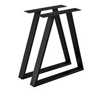 [en.casa] Set di 2 Gambe in Acciaio per Mobili Fai da Te - Altezza 72 cm - Gambe di Forma Trapezoidale per Scrivania Bancone Tavolo - Nero Opaco