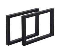 [en.casa] Set di 2 Gambe in Acciaio per Mobili Fai da Te (AxL) 35 x 50 cm Gambe DIY di Forma Rettangolare - Nero Opaco