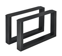[en.casa] Set di 2 Gambe in Acciaio per Mobili Fai da Te (LxA) 64 x 40 cm - Gambe DIY di Forma Rettangolare per Tavolino Panchina Incl. Feltrini - Nero