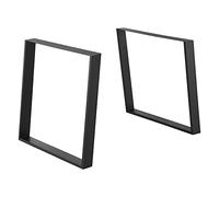 [en.casa] Set di 2 Gambe in Acciaio per Tavolo/Scrivania Fai da Te - (LxA) 75x72 cm - 2 Gambe di Forma Rettangolare - Nero Opaco