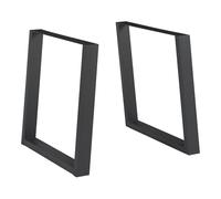 [en.casa] Set di 2 Gambe Quadrate per Mobili 'Fai da Te' in Acciaio Nero (AxL) 72 x 75 cm Gambe per Tavolo da Pranzo Bancone di Lavoro Scrivania