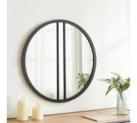 [en.casa] Specchio da Parete Ø 60 cm Specchio Rotondo Decorativo per Salotto Camera da Letto Cornice in MDF Nero
