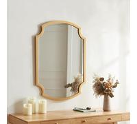 [en.casa] Specchio da Parete 80 x 55 cm Specchio da Bagno Camera da Letto Cornice di Forma Rettangolare con Linee Curve in MDF color Oro