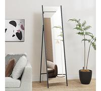 [en.casa] Specchio da Terra a Figura Intera Specchio Lungo Rettangolare 150 x 37,5 cm Specchio da Pavimento con Telaio in Metallo Nero