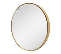 [en.casa] Specchio Rotondo da Parete Ø 50 cm Specchio da Bagno con Cornice in Alluminio - Color Oro