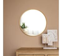 [en.casa] Specchio Tondo da Parete Ø 60 cm con Cornice Dorata in Alluminio per Ingresso, Camera da Letto - Color Oro