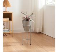 [en.casa] Stand Portapiante con Custodia Decorativa per Vaso Espositore Fiori Piante Piedistallo Portavaso in Metallo 40,5 x 16 cm Grigio Scuro
