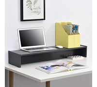 [en.casa] Supporto di Rialzo Monitor / TV / PC Portatile 100 x 27 x 15 cm Base per Schermi - Grigio Scuro