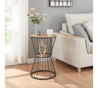 [en.casa] Tavolino a Clessidra Tavolino da Divano Tavolino con Piani Rotondi Tavolino da Caffè 62 x 40 cm cm Effetto Rovere/Nero