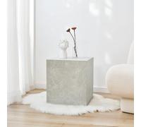 [en.casa] Tavolino a Forma di Cubo Tavolo Basso da Caffè Tavolino Laterale da Divano Comodino 45 x 40 x 40 cm - Effetto Marmo Tortora