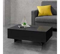 [en.casa] Tavolino Centrale da Salotto Tavolo Basso da caffè con Piano Rettangolare per Soggiorno Camera da Letto Studio 85 x 55 x 31 cm - Nero Lucido