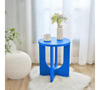 [en.casa] Tavolino Centrale da Salotto Tavolo Basso da Caffè con Piano Rotondo e Gambe Incrociate Tavolino Laterale da Divano 50 x 40 cm Blu Reale
