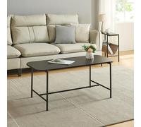 [en.casa] Tavolino Centrale da Salotto Tavolo Basso da Caffè Tavolino con Piano Rettangolare 110 x 50 x 45 cm per Soggiorno - Nero