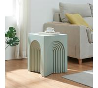 [en.casa] Tavolino Cubo con Design Arcuato Decorativo e Feltrini Protettivi Tavolino Laterale per Salotto Camera Studio 45x35x35 cm Verde