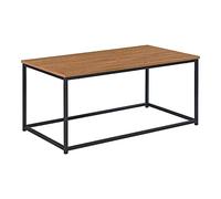 [en.casa] Tavolino da caffè/da Divano (AxLaxP) 45x100x55 cm Tavolino Basso da Salotto/Soggiorno con Telaio Nero in Ferro e Piano Rettangolare in Truciolare - Effetto Legno Scuro