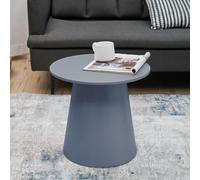 [en.casa] Tavolino da caffè Tavolo Basso con Base a Cono Troncato e Piano Rotondo Tavolino Laterale da Divano 40 x Ø44 cm Blu Grigiastro