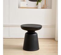 [en.casa] Tavolino da Caffè Tavolo Basso con Piano Rotondo e Base Centrale a Forma di Campanello Tavolino Laterale in Plastica 44 x Ø40 cm Nero