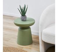 [en.casa] Tavolino da Caffè Tavolo Basso con Piano Rotondo e Base Centrale a Forma di Campanello Tavolino Laterale in Plastica 44 x Ø40 cm Verde