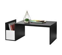 [en.casa] Tavolino da Salotto con Vano Laterale Tavolo Basso da Caffè con Scomparto Portaoggetti per Soggiorno Studio Living 90 x 45 x 35 cm - Nero