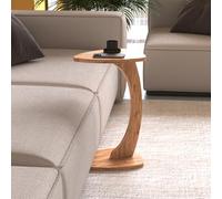 [en.casa] Tavolino per Divano a Forma di C Tavolino Laterale con Rotelle Consolle Portatile Tavolo Basso Serviletto 40 x 37 x 56 cm Effetto Legno