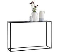 [en.casa] Tavolo a Consolle in Metallo 74 x 115 x 32 cm Mobile Alto Stretto per Ingresso Corridoio Tavolo da Appoggio - Nero