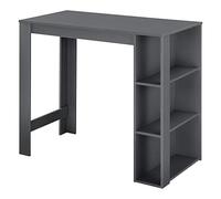 [en.casa] Tavolo Alto da Bar Bancone da Cucina a 3 Ripiani Laterali Penisola Salvaspazio con Scomparti Vani Aperti 120 x 60 x 106 cm - Grigio Scuro