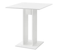 [en.casa] Tavolo con Piano Quadrato da Cucina Tavolo a Colonna da Bar per Sala da Pranzo Monolocale Angolo Cottura 65 x 65 x 78 cm - Bianco Opaco