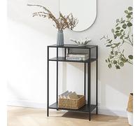 [en.casa] Tavolo consolle Kumlinge - Tavolo da soggiorno sottile, 55 x 30 x 85 cm, con ripiano, in metallo, colore nero