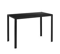 [en.casa] Tavolo da Pranzo con Piano Rettangolare 105 x 60 cm in Vetro Laccato e Telaio in Acciaio Fino a 4 Persone per Cucina Sala Studio - Nero