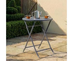 [en.casa] Tavolo Pieghevole con Piano Rotondo Ø62 cm Tavolo Portatile da Esterno Interno Richiudibile in Acciaio Mobile da Giardino Terrazza Balcone - Nero