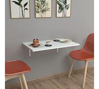 [en.casa] Tavolo Ribaltabile da Muro 72 x 45 cm Tavolo da Pranzo a Ribalta Scrivania a Parete Salvaspazio - Bianco