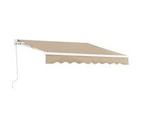 [en.casa] Tenda da Sole a Muro con Bracci Estensibili e Manovella 300 x 250 cm (LxP) Tettuccio Parasole con Protezione Raggi UV - Beige