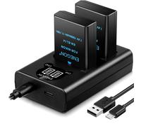 EN-EL14/EL14a Batteria sostitutiva (2 pezzi) e caricabatterie Dual USB intellige