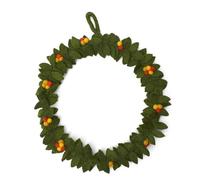 Én Gry & Sif Ghirlanda per porta, fatta a mano, in feltro, decorazione scandinava, per autunno, inverno, Natale, ghirlanda autunnale verde con bacche colorate, diametro 30 cm