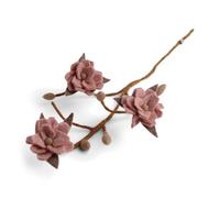 Én Gry & Sif Ramo decorativo magnolia per vaso in stile scandi, feltro naturale, mano made, commercio equo, marrone, con fiori rosa, 1 x 60 cm