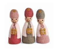 Én Gry & Sif Santi Tre Re, statuette per presepe in feltro, a mano, commercio equo, decorazione per cameretta dei bambini, presepe speciale, 10 cm