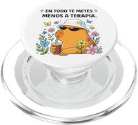 En Todo Te Metes Menos a Terapia Capybara Meme divertente PopSockets PopGrip per MagSafe