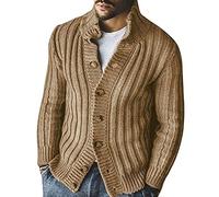 Enaamiaz 2023 Giacca Uomo in Maglia Slim Fit Autunnale Inverno Giubbotto Uomo Cardigan a Maglia Grossa con Bottoni in Pile Vintage Maglione Sottile per Il Tempo Libero Cachemire Outwear Tops