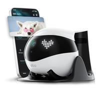Enabot EBO Air 2 FamilyBot, telecamera per animali domestici con app, fotocamera mobile 2 K con espressioni facciali personalizzabili, telecamera per gatti senza fili con visione notturna, fotocamera