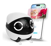 Enabot EBO ROLA Mini FamilyBot, 2K Telecamera Robot per Animali, Telecamera robot per animali mobile con app, chiamata one-touch, audio 2 vie, visione notturna IR, sensore movimento e video