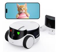 Enabot EBO ROLA PetPal - Telecamera per gatti da 2,5 K, con modulo di stoccaggio, Emo Robot mobile con WLAN, con visione notturna, senza fili, con App EBO ROLA-PET, con autocarica e audio a 2 vie