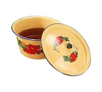 Enamel Wash Basin - Retro Vintage Enamel Bowl, Small Multifunctional Serving Basin | Classic Enamêl Soup Bowl, Durable Salad Dish, Traditional Asian Style Container For Rice Noodle Cereal Kitchen Use